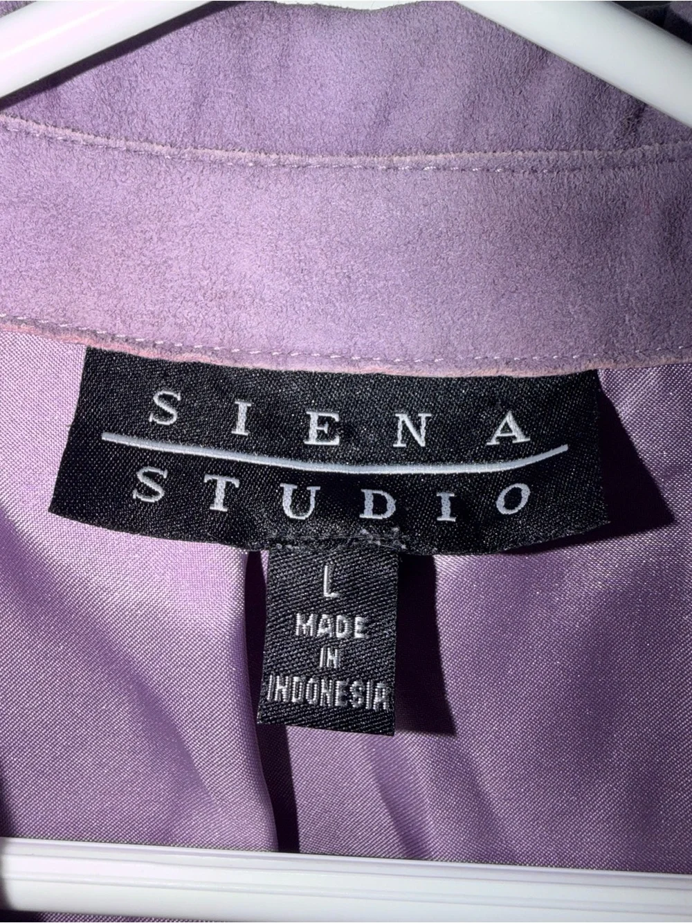 Vintage Y2K Lavender Snap-Front Suede Jacket Size L